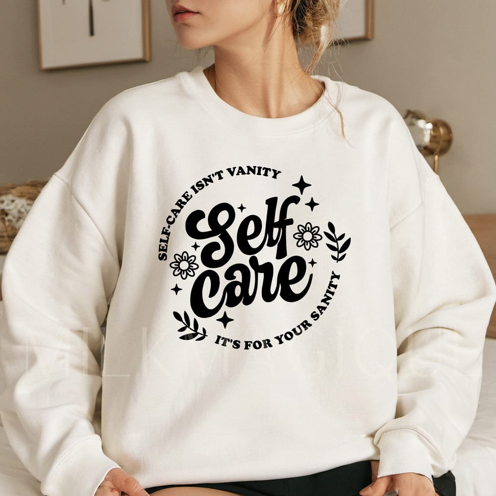 Self Care on Adult Crew Neck, Cream